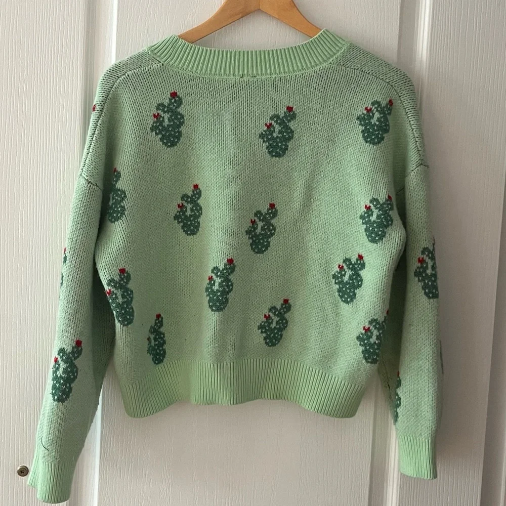 Green cactus cardigan - Picture 5 of 12